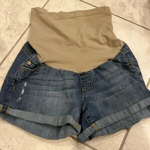 Maternity LED Luxe Essentials Denim Jean Shorts Medium